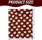 JarThenaAMCS Fall Blanket Football Pumpkin Throw Blanket Brown Reversible Soft Cozy Blankets for Autumn Thanksgiving Tailgate Party Football Season Decor, 50 x 60 Inch - Image 2