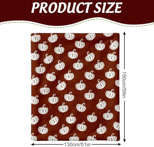 JarThenaAMCS Fall Blanket Football Pumpkin Throw Blanket Brown Reversible Soft Cozy Blankets for Autumn Thanksgiving Tailgate Party Football Season Decor, 50 x 60 Inch - Image 2