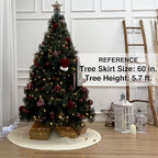 60-Inch Cable Sweater Knit Christmas Tree Skirt with Wooden Toggles, Cream - Image 3