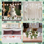 Canlierr 2 Pcs Large Mr & Mrs Sign with Artificial Flower Garland, White - Image 6