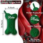 Personalized Dog Christmas Stockings 5 Pack, Custom Name Knitted Christmas Stockings, 16.9” Large Xmas Stocking for Dogs Cats Pets, Bone Shape Fireplace Hanging Holiday Xmas Party Decoration - Image 4