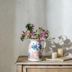 Pink Blue and White Pitcher Vase, 8 Inch Vintage Chinoiserie Ceramic Flower Vase, Rustic Retro Ice Cracked Antique Porcelain Vases for Home Farmhouse Table Centerpieces Shelf Decor ﻿ - Image 3
