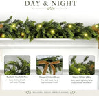 WANNA-CUL 6ft Real Touch Lighted Cedar Christmas Garland with Lights - Image 2