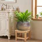 Ceramic Planter, 12 Inch Pots for Plants, Yellowish Brown - Image 3