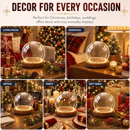 Funtery 6 Pcs 3.15 Inch Christmas Glass Display Dome Cloche Glass Globe - Image 7