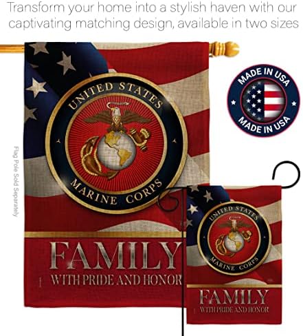 US Marine Family Honor Burlap Garden Flag - Set Wall Hanger Armed Forces Corps USMC Semper Fi United State American Military Veteran Retire Official - House Yard Gift Double-Sided 13 X 18.5 - Image 4