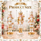 Simgoing 3 Pcs Gold White Nutcracker Christmas Resin Figures Table Decor - Image 2