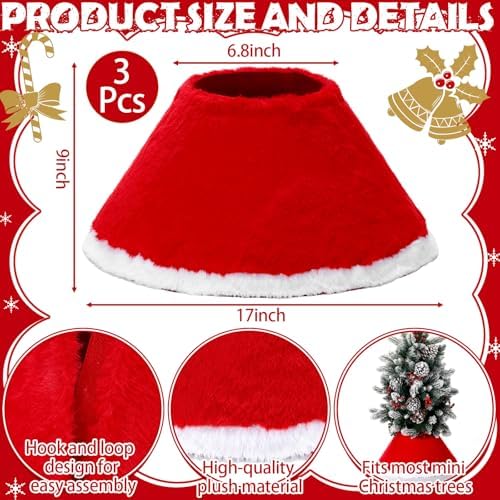 Teenyyou 3 Pcs Mini Christmas Tree Collar for 2-4 ft Mini Tree - Image 2