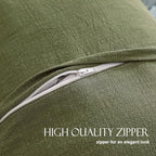 patdrea Vintage Green Linen Throw Pillow Covers,Set of 2,22"x22"-Kubum - Image 5
