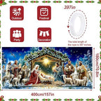 13x6Ft Religious Garage Door Banner - Nativity Scene with Holy Family, Shepherds and Animals in Stable Large Hanging Covers, Outdoor Inspirational Holiday Decor - Image 4