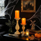 Eebuss Flameless Candles with Remote Timer, Battery Operated Realistic Flickering LED Candles, 9 Packs Fake Candles for Home Decor (D3 x H 3" 4" 5" 6" 7") Orange - Image 3