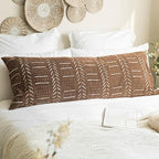 BlissBlush Decorativew Boho Body Pillow Cover 20x54, Brown Soft Oversized Long Lumbar Pillow, Boho Textured Oversize Body Pillow, Cover ONLY by BlissBlush