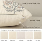 Vintage Floral Print Euro Sham Pillow Covers 26x26 Set of 2 Patterned Accent Decorative Cushion Covers Modern Farmhouse Throw Pillow Covers for Bed Sofa Couch Chair Living Room Home Decor, Blush Pink - Image 3