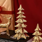 FESTGLOX Gold Christmas Tree Figurines,Small Resin Christmas Tabletop Trees - Image 3