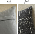 BlissBlush Long Lumbar Pillow Cover 14x36 for Bed, Soft Woven Chenille Textured Decorative Pillow Cover for Bedroom Couch Sofa, Farmhouse Boho Accent Cushion Cover, Charcoal Gray - Image 6