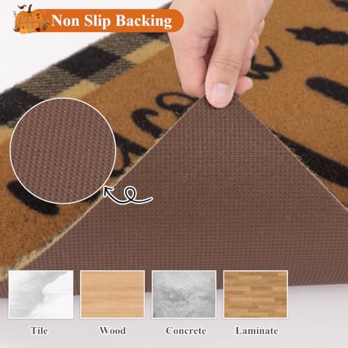 U'Artlines Welcome Fall Pumpkin Low Pile Front Door Mat 24"x36" - Image 4