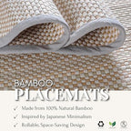 Hausattire Bamboo Placemats for Dining Table Set of 10 Washable 13x19 Rectangle Place Mats Sushi Mats for Kitchen Table Outdoor Parties Easter Farmhouse Decoration - Grey - Image 5