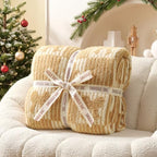 Snuggle Sac Gingerbread Man Christmas Throw Blanket, Ultra Soft Cozy Decorative Checked Throw Blanket for Couch, Sofa and Bed for Christmas,(Beige,60x80 inches,) - Image 6