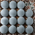 Liliful 15 Pcs Velvet Christmas Balls Bulk Flocked Christmas Tree Ball Ornaments Plastic Xmas Decorative Hanging Ornaments(Dusty Blue,3.15 Inch) by Liliful