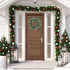 LOKEISNA Real Touch Norfolk Pine Wreath, 24" Artificial Christmas Wreaths for Front Door, Soft Bendable Pine Wreaths for Front Door, Christmas Door Decorations - Image 6