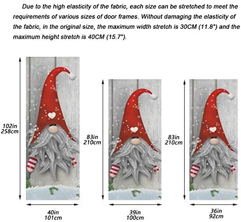 Qilmy Door Cover Decoration, Party Accessory Porch Decor for Festive Ornament Indoor Outdoor Covering 35 x 79 Inch, Christmas Gnome - Image 3