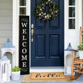 Welcome Wooden Porch Sign 47" Front Door Rustic Standing Large Welcome Porch Sign for Home Front Door Yard Season Party Decor (Black) by KORVITA