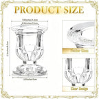 48 Pcs Clear Glass Taper Candle Holders Bulk, 2.5 in Taper Candle Holder - Image 2