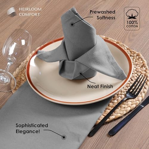 Ash Grey Cloth Napkins 17"x17" - 12 Pack - 100% Cotton, Durable, Soft, Absorbent, Washable - Ideal Table Napkin for Spring, Easter, Weddings, Formal Events, Winter, Holiday, Dinners - Image 4