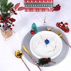 Buryeah 24 Pieces 13 Inch Christmas Round Placemats Circle Woven Place Mats Boho Decor Dining Table Mats Table Scape Hosting Friends for Wedding Birthday Dinner Parties (Silver) - Image 6