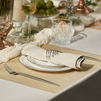 Leetaltree Woven Vinyl Placemats Set of 12, Gold Sequin - Image 2
