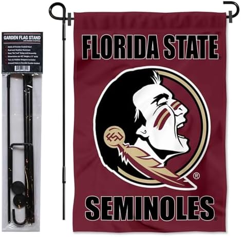 Florida State FSU Noles Garden Flag with Stand Holder - Image 2
