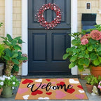Tingjoo 2 Pcs Valentines Day Coir Door Mat and Heart Wreath for Front Door - Image 6