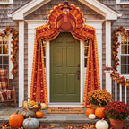 Breling Thanksgiving Porch Decor Pumpkin Turkey Bunting and Turkey Banner - Image 4
