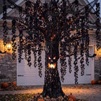 Yinder 47 Pcs Halloween Tree Decorations Set for Classroom Room Include Artificial Maple Vines Paper Bats Black Mesh with Kraft Paper Tape for Halloween Classroom Home Room Party Indoor Outdoor Decor - Image 5