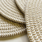 WAZAIGUR Round Placemats Set of 6 Thick Cotton Rope, 13inch, Khaki ＆ White - Image 6