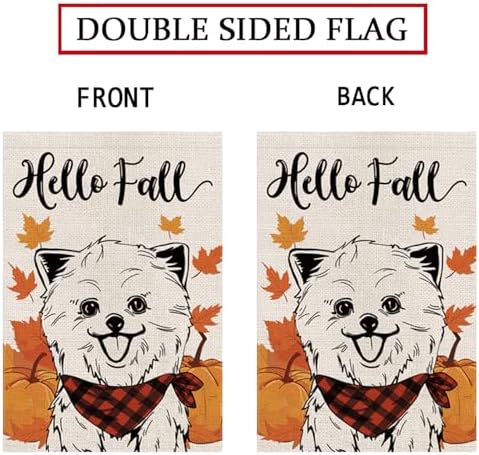 Seasonal Garden Flags Pomeranian Double Sided Flags Set of 11 Holiday Farmhouse Indoor Outdoor Yard Lawn Christmas Gifts Decorations 12.5x18 Inch - Image 3