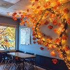 Bucherry 17 Pcs Fall Maple Leaves Garland 9.8ft Autumn Porch Door Ceiling - Image 5
