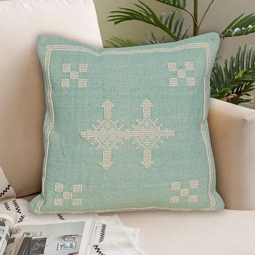 Indian Cotton Cushion Cover Sabra Kilim Pillow Cover Designer Decorative Sofa 18x18 Inche Handwoven Cushion Case for Farmhouse Home Decor Spring Decorative Pillow (Pattern 16) - Image 2