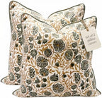 Floral Pillow Covers Earth Brown Set of 2 Pillow Covers 20 x 20 inches Farmhouse Pillow Covers for Couch Bed Bedroom Living Throw Pillow Covers Boho Decorative Pillow for Spring by LineandLoop