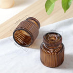 DARJEN 12 Pcs Glass Candlestick Holders- Amber Taper Candlestick Holders Tealight Votive Candle Holders for Table Centerpieces, Wedding, Dinner Party, Home Decor - Image 2