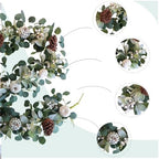 TEMPUS 5.9Ft Artificial Eucalyptus Garland with Pumpkins Pine Cones Lamb Ear Leaves Garland for Wedding Arch Backdrop Thanksgiving Table Farmhouse Decor - Image 2