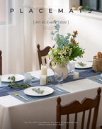 Leetaltree Deep Navy Woven Placemats Set of 12 - Heat Resistant Non-Slip Place mats for Dining Table, Washable Durable PVC Vinyl Woven Table Mats(Deep Navy, 12) - Image 2