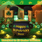 Glooglitter 4 ft St Patrick's Day Inflatables Outdoor Decorations Leprechaun Feet in Cauldron Pot Inflatable Outdoor Decor with LED Lights Blow up Lighted for Party Holiday Yard Garden Decor - Image 3