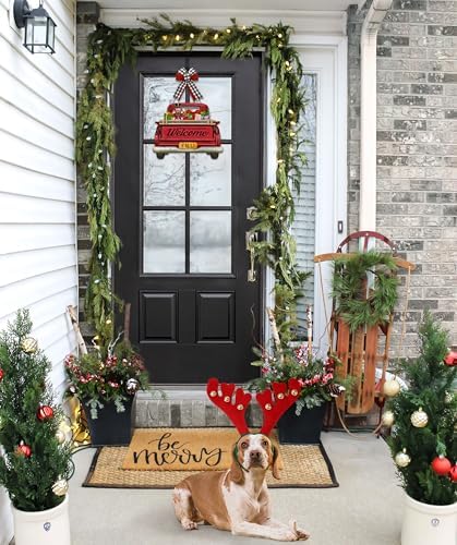 Interchangeable Welcome Sign for Front Door Red Farmhouse Truck Decor Hanging Sign with 11 Interchangeable Seasonal and Holiday Decor Signs 12x14 in. (Country Rustic) - Image 6