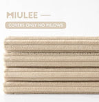 MIULEE Soft Corduroy Decorative Throw Pillow Covers Beige 18x18 - Image 6