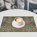 Retro Bohemian William Morris Plant Floral Placemats, Abstract Vintage Country Floral Leaf Print Table Mats, Tabletop Dining Room Kitchen Decoration 18" L x 12" W *6 PCS - Image 7