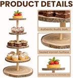 5 Tier Wooden Cupcake Stand Large Tiered Cake Display Tower - Image 3