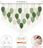 Large Macrame Wall Hanging Boho Leaves Macrame Tapestry Chic Wall Decor - Image 2