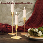 Matte Gold Candle Holders Bulk Painted Gold Metal Candlesticks Fit 0.8 Inch Taper Candles Decorative Metal Candelabra for Wedding Home Holiday Anniversary Party Dinning Table Decors (Set of 48) - Image 4