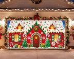 HunnmingRe 16 x 7ft Christmas Garage Door Cover, Gingerbread House - Image 6